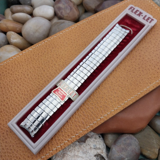 Vintage 1956 5/8" Flex-Let USA Classic Stainless Steel Expansion Watch Band nos