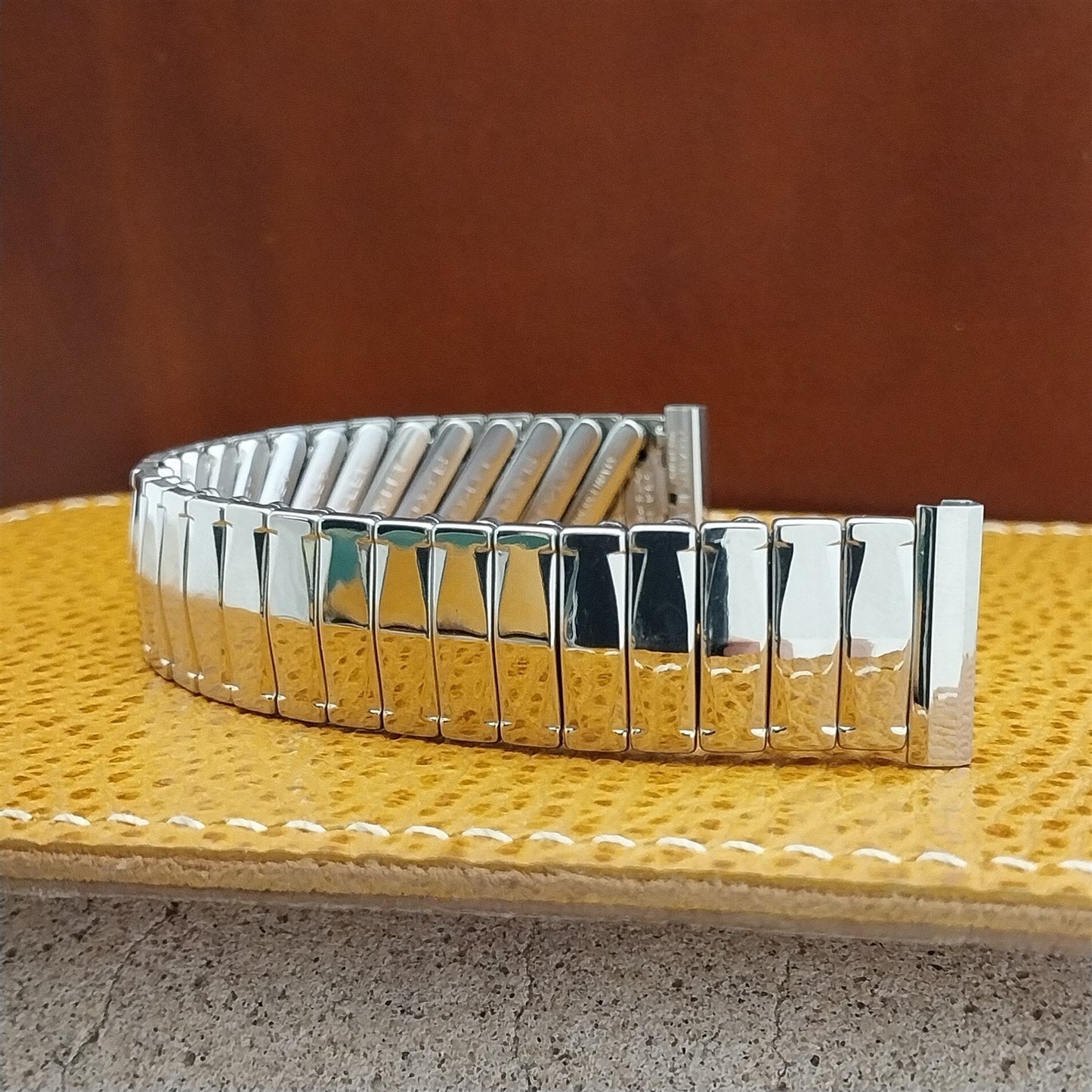 1960 Flex-Let USA Stainless Steel Classic Expansion 17mm Vintage Watch Band nos