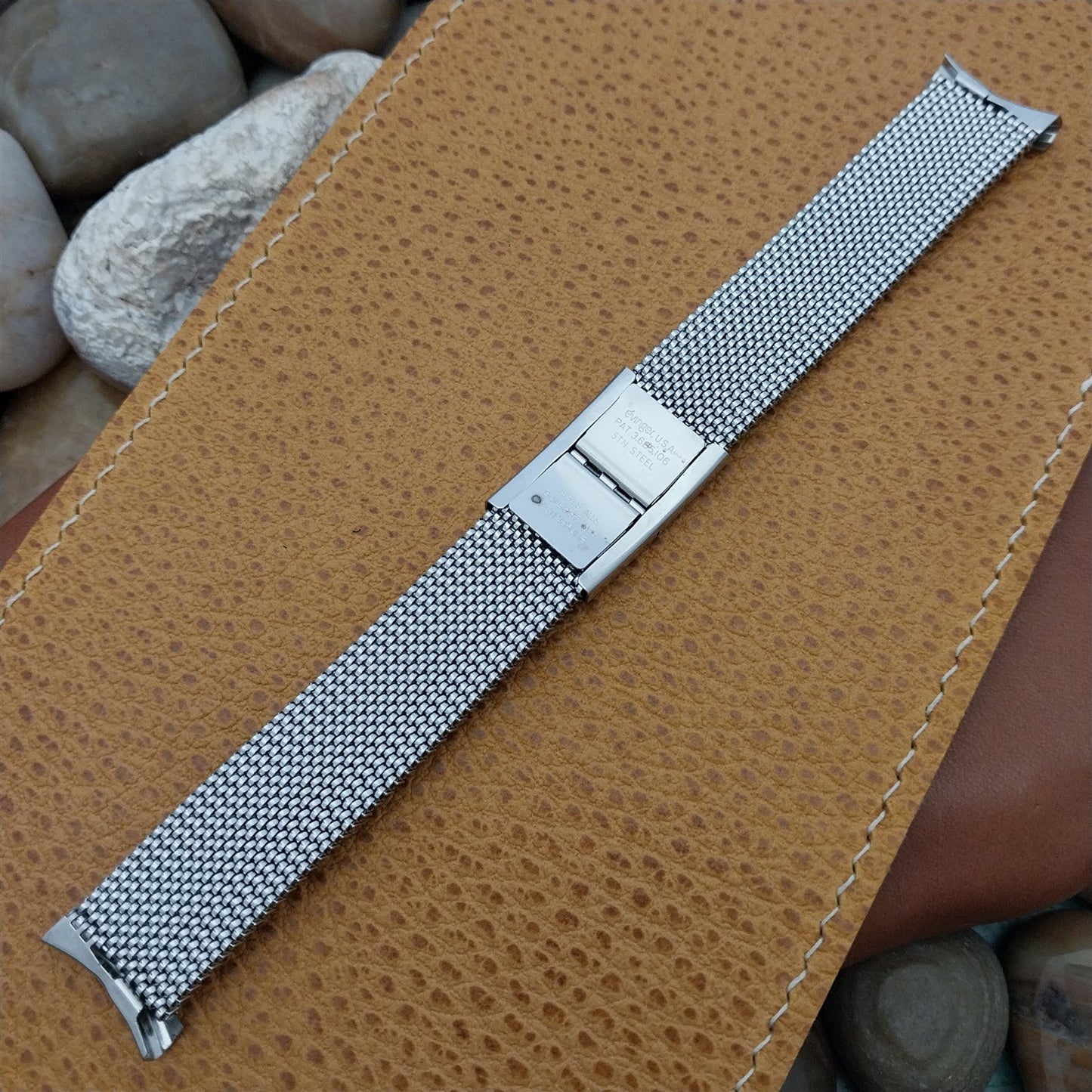 19mm 18mm Stainless Steel Expansion Mesh Evinger USA Unused Vintage Watch Band
