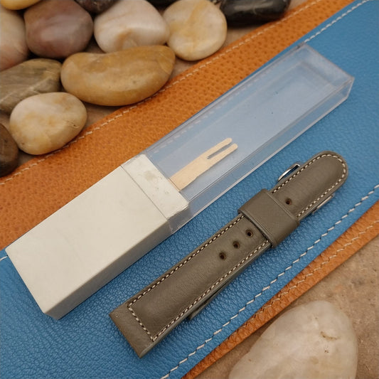 Vintage 11/16" Classic Kreisler Gray Calfskin Leather Short Unused Watch Band