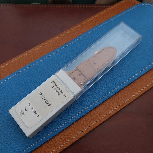 3/4" Kreisler Brown Saddle Tapered Leather nos Classic Vintage Watch Strap