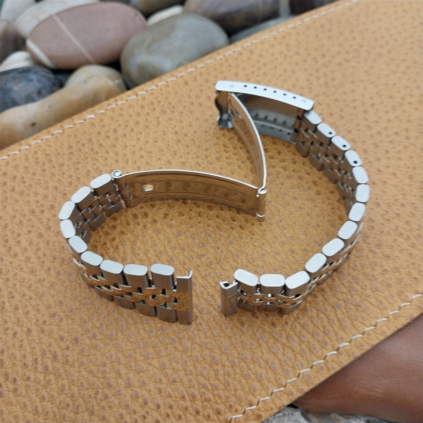 19mm JB Champion Stainless Steel & Gold Bullet Link Unused Vintage Watch Band