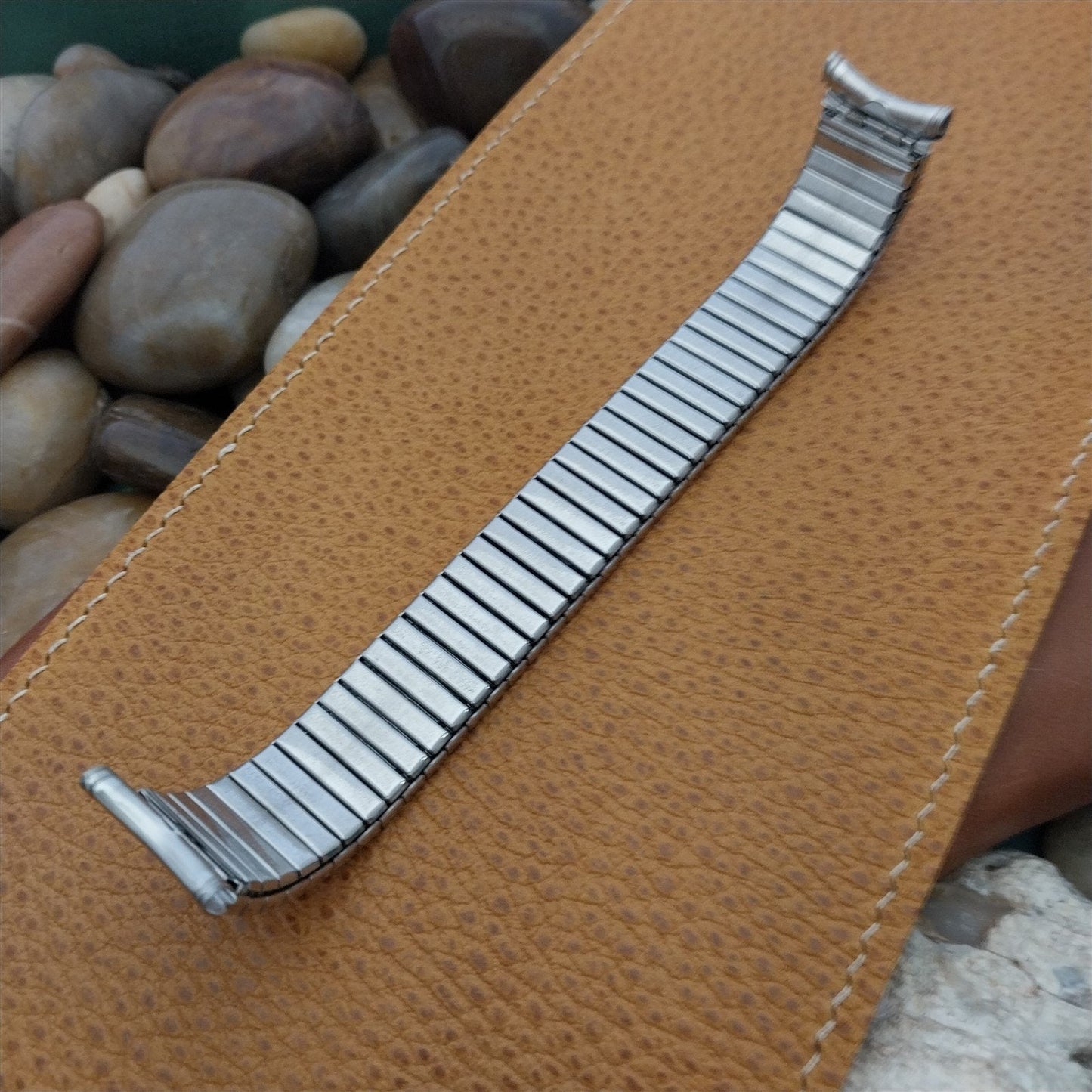 Kreisler 19mm 18mm Stainless Steel Long DuraFlex 1960s Vintage Watch Band nos