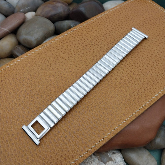 1950s Kreisler 14K White Gold-Filled Signet Initial 3/4" Vintage Watch Band