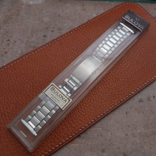 20mm 19mm 18mm 17mm Bulova Stainless Steel nos 1970s Vintage Watch Band