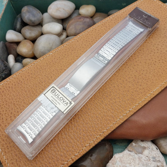 19mm Bulova Solid-Link Stainless Steel nos 1970s Vintage Watch Band 18mm