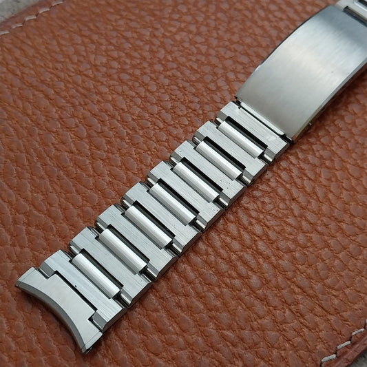 19mm 18mm 17mm Bulova Solid-Link Stainless Steel 1970s Vintage Watch Band