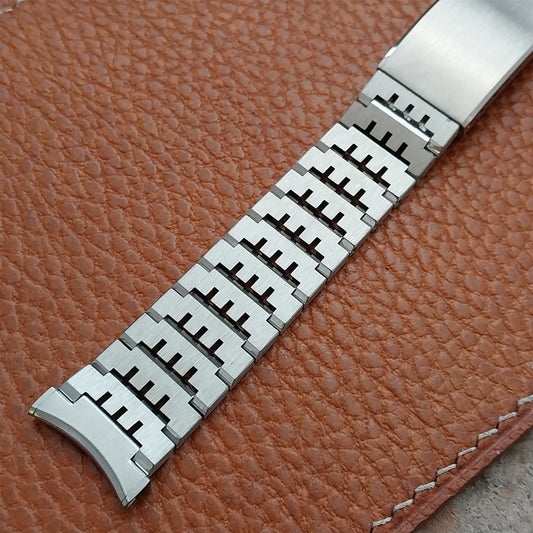 19mm 18mm 17mm Bulova Solid-Link Stainless Steel 1970s Vintage Watch Band