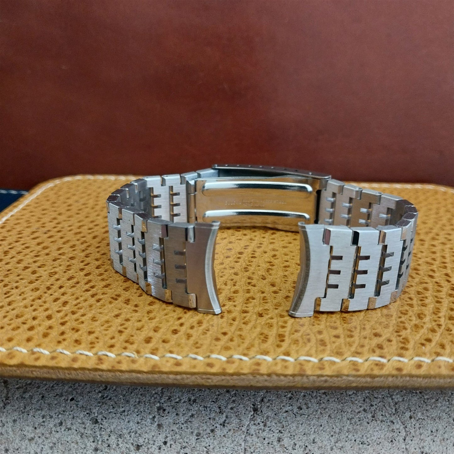 19mm 18mm Bulova Solid-Link Stainless Steel Unsued nos 1970s Vintage Watch Band