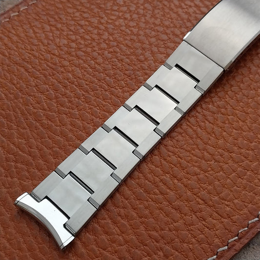 19mm 18mm 17mm Bulova Solid-Link Stainless Steel nos 1970s Vintage Watch Band