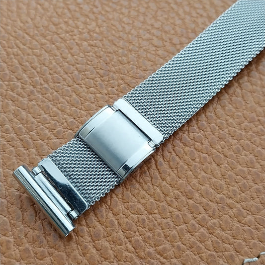 Vintage 18mm 17mm Stainless Steel Mesh Overlap Unused Classic 1950s Watch Band