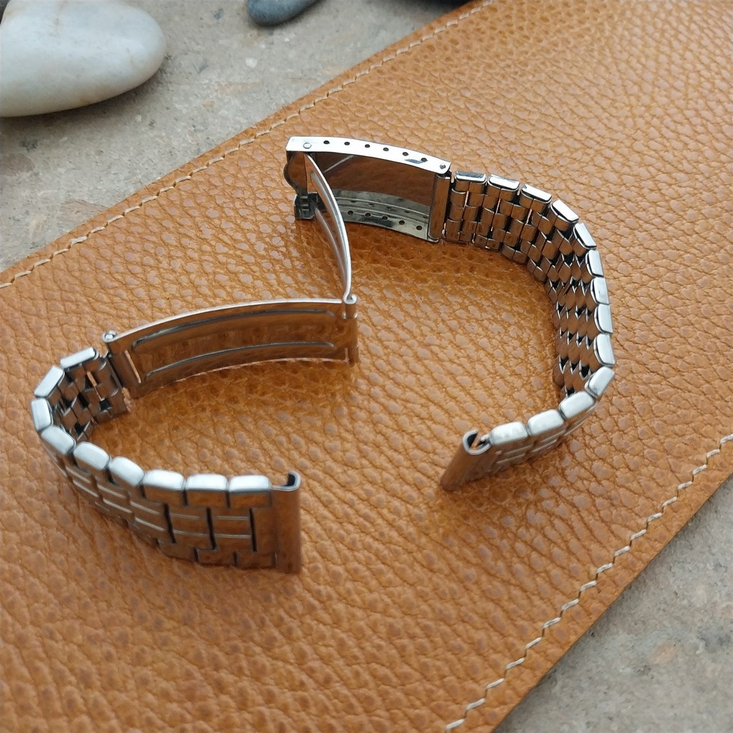 Vintage Stainless Steel 17.2mm Brick Link 1960s-1970s nos Unused ClasiWatch Band