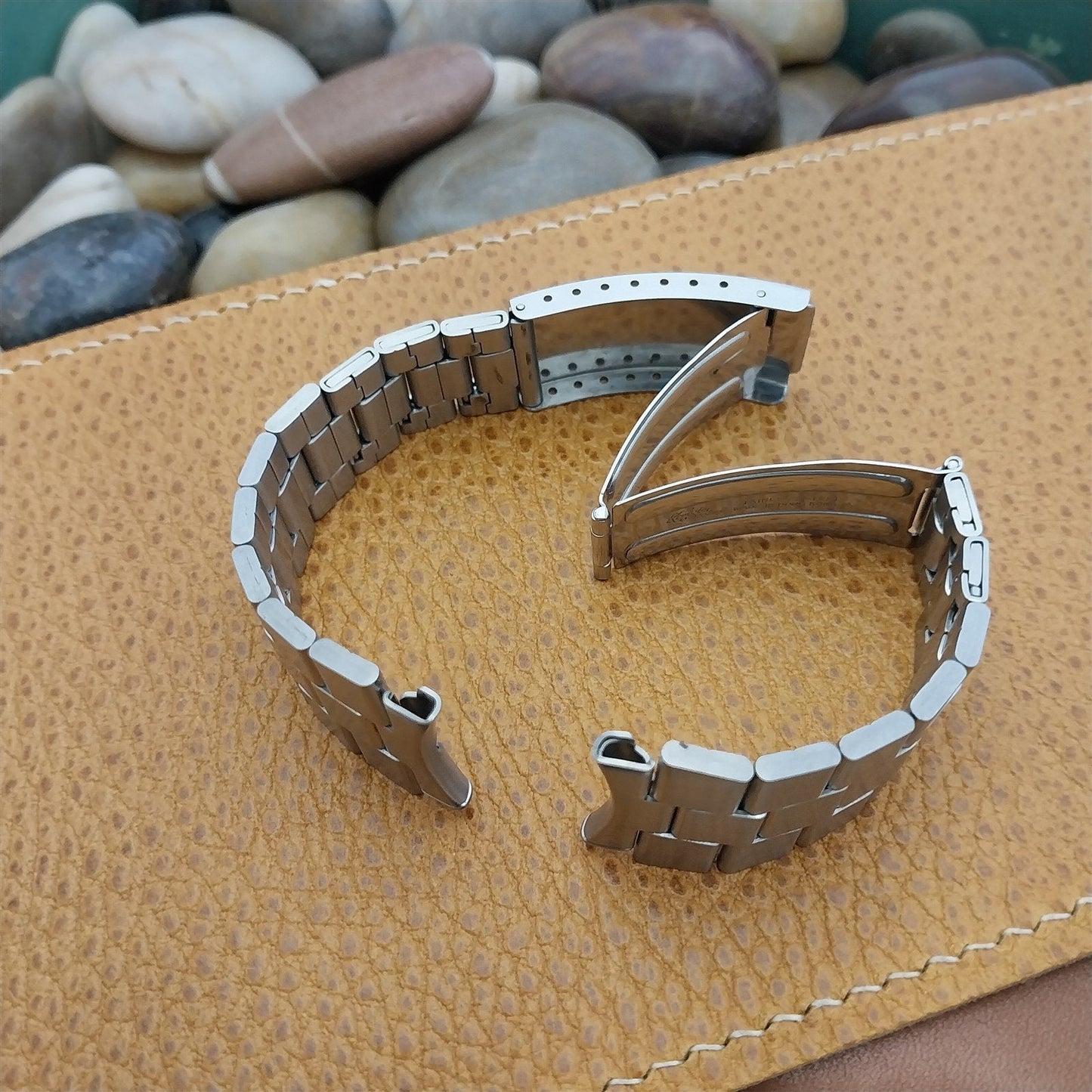 Vintage 19mm Flared Stainless Steel Kreisler Stelux Unused Classic Watch Band