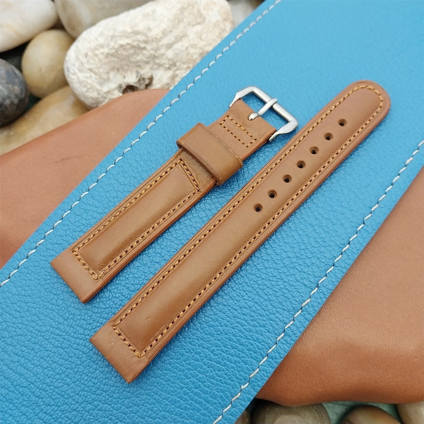 Omega 5/8" Brown Calf Leather Unused nos Classic 1950s Vintage Watch Band