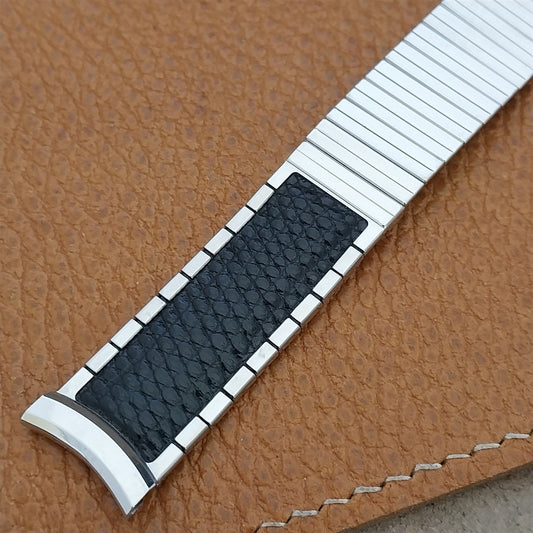 17.2mm Kreisler USA White Gold-Filled & Lizard Unused 1960s Vintage Watch Band