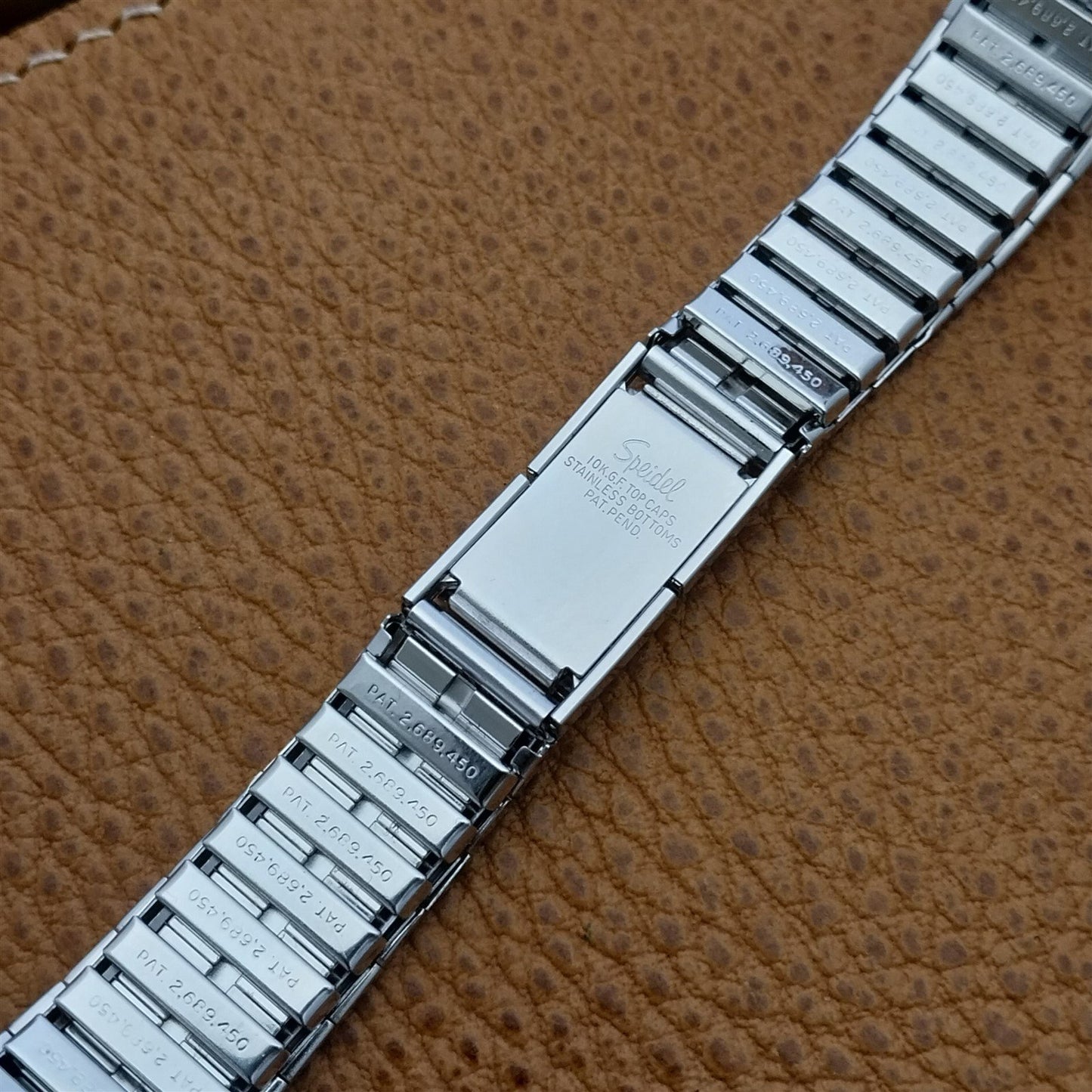 18mm 19mm 10k White Gold-Filled nos 1970s Speidel USA Unused Vintage Watch Band