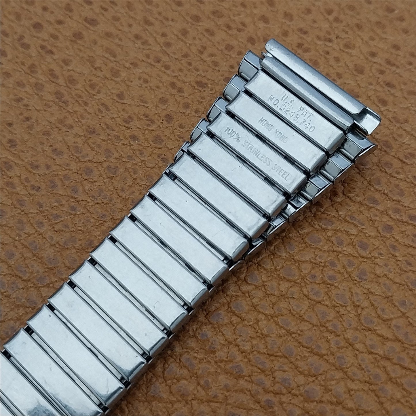 19mm Stainless Steel Flared Stretch Expansion Unused nos Vintage Watch Band