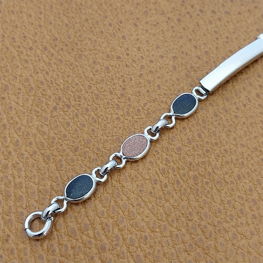 Moonstone & White Gold-Filled Womens Cocktail 1960s Vintage Watch Band