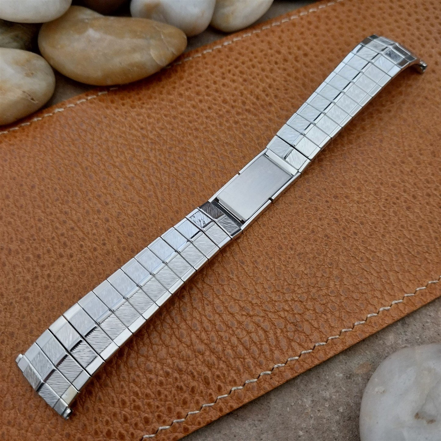 19mm 18mm White Gold-Filled Speidel USA 1970s Unused Vintage Watch Band