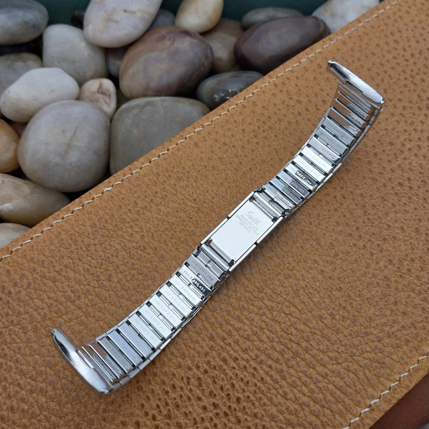 19mm 18mm 10K White Gold-Filled Long Speidel USA nos Classic Vintage Watch Band