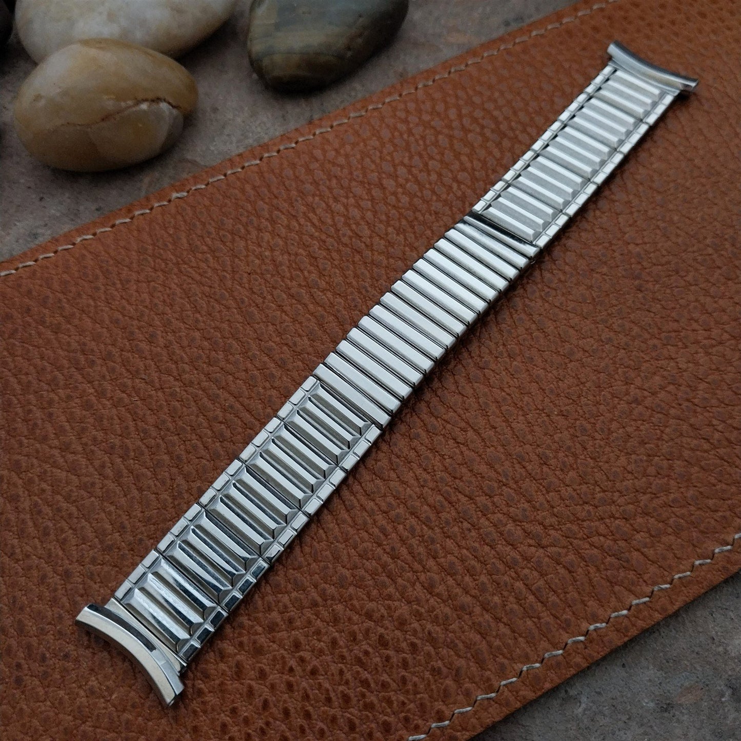 1957 10k White Gold Filled Classic Long nos Vintage Watch Band Speidel USA