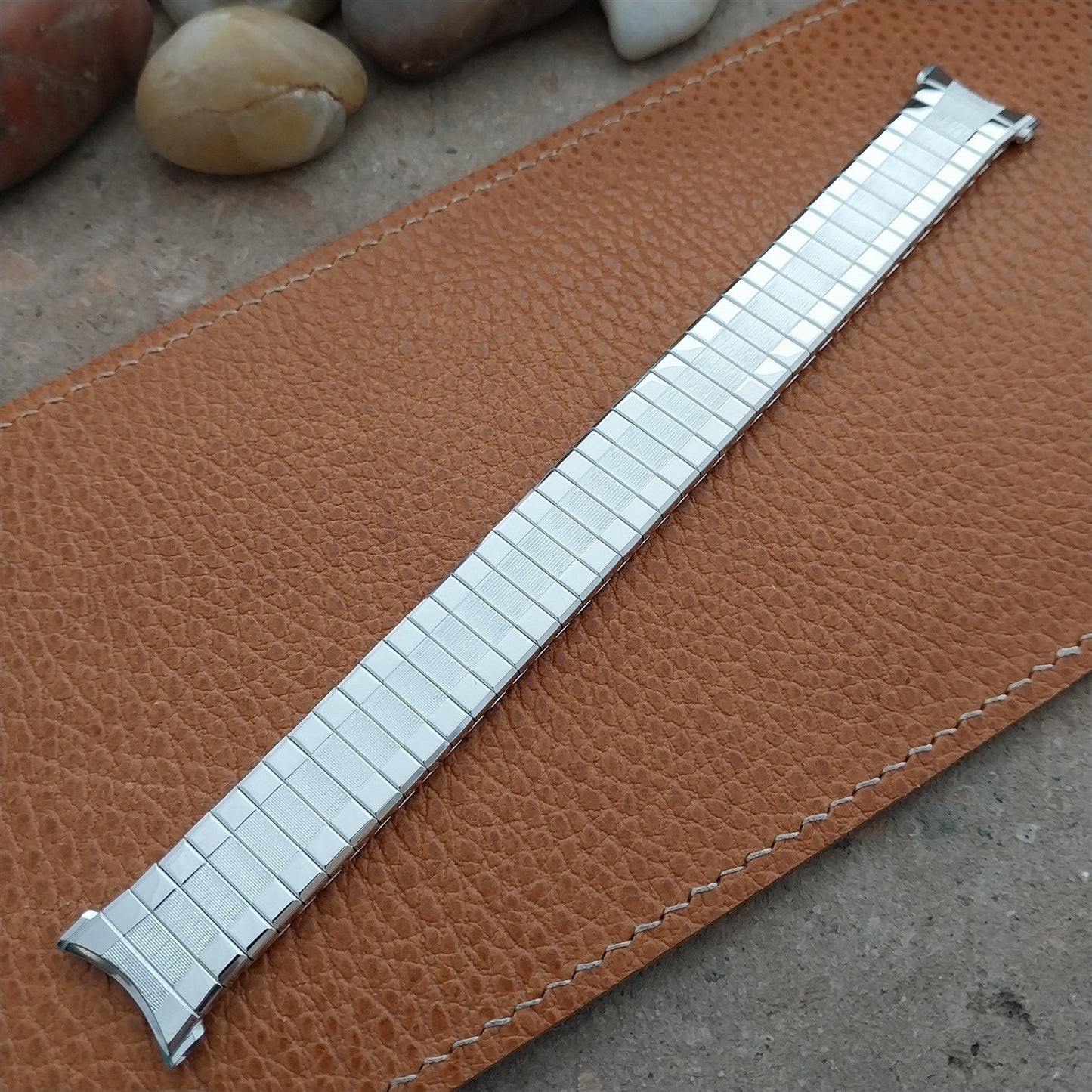 Vintage White Gold-Filled Long Speidel Cobra Unused nos Classic 1970s Watch Band