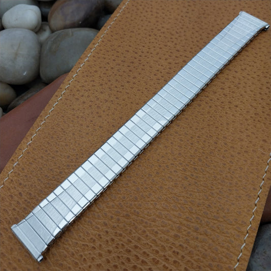 Vintage 19mm 18mm 17mm White Gold Filled Long Speidel Scope 1969 Watch Band