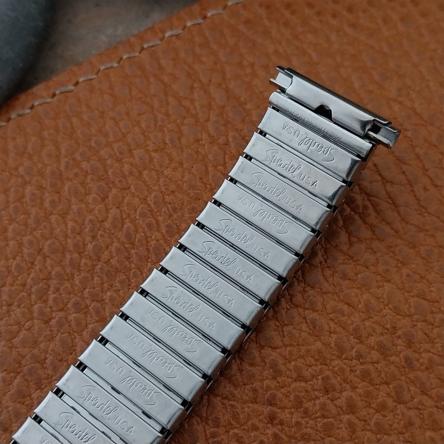 19mm 18mm 17mm 16mm Speidel USA Made Black & Stainless Vintage Watch Band Unused