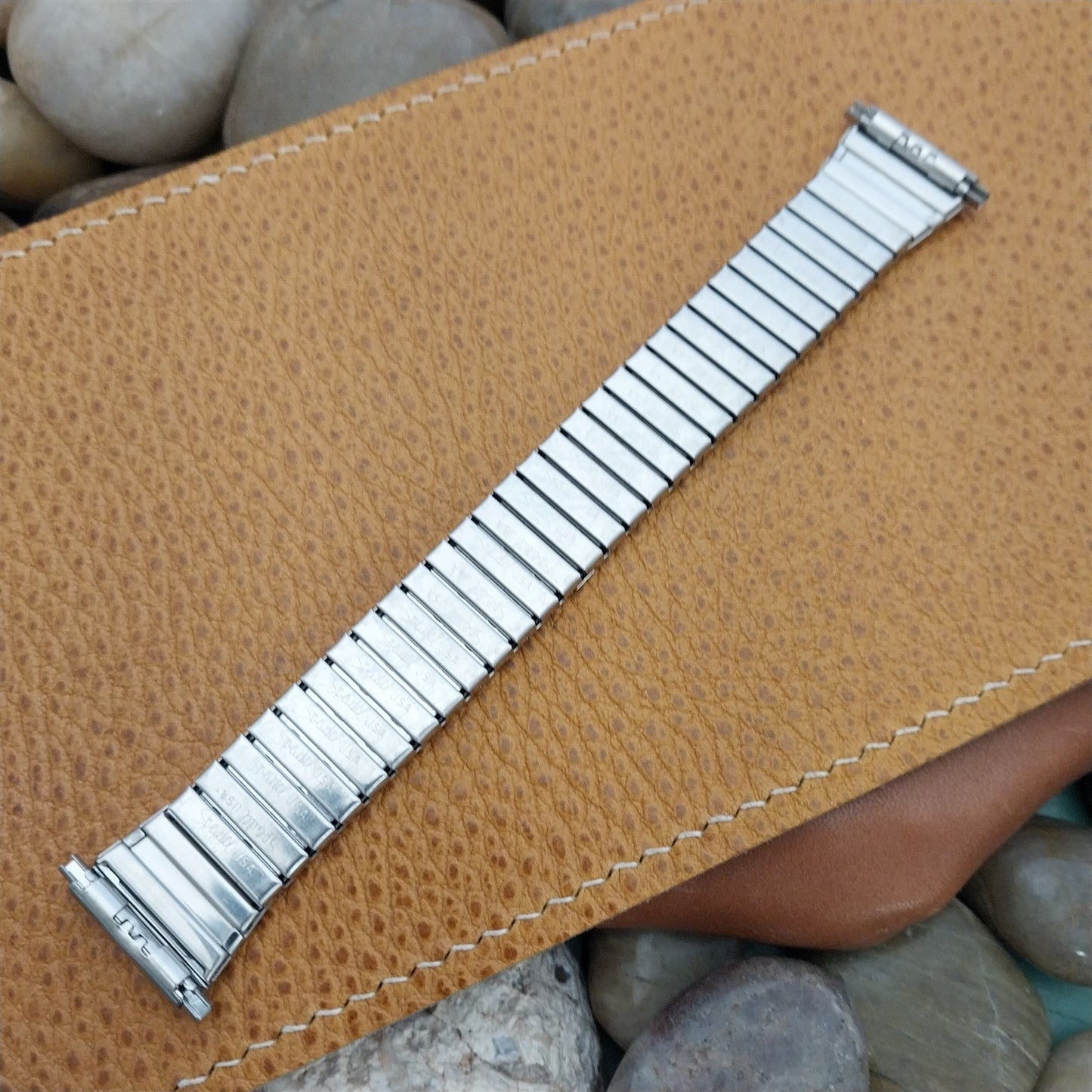 1970s USA Made Stainless Steel nos Flared Vintage Watch Band Speidel