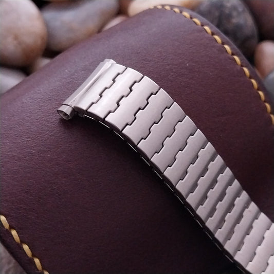 1970s Speidel Brushed Stainless Steel Stretch Long Unused nos Vintage Watch Band