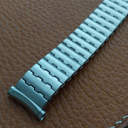 1970s Speidel 19mm 18mm Brushed Stainless Stretch Long NOS Vintage Watch Band