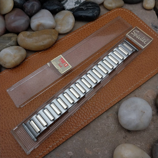 Speidel USA Wide Stainless Steel & Gold Long Expansion Unused Vintage Watch Band