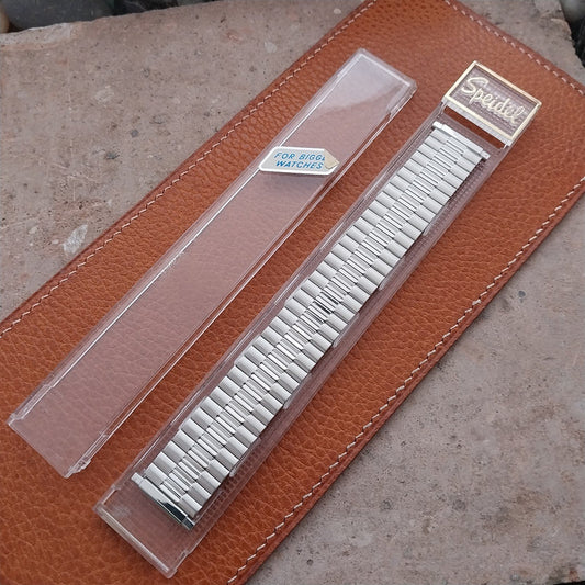 18mm 19mm 20mm 1970s Speidel USA 5 3/4" Stainless Steel Wide Unused Watch Band