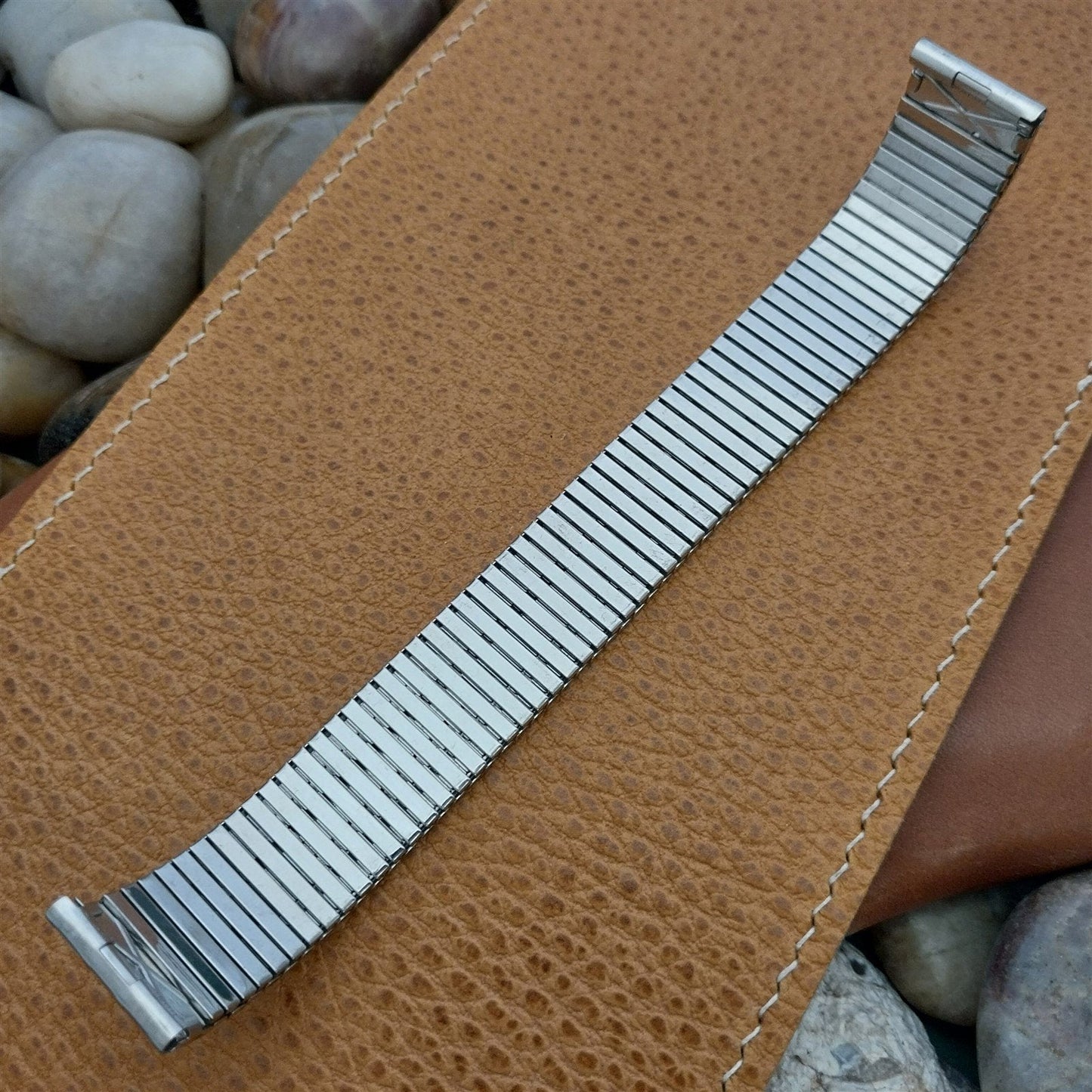 1970s Thinline 17mm Stainless Steel Classic Unused nos Vintage Watch Band