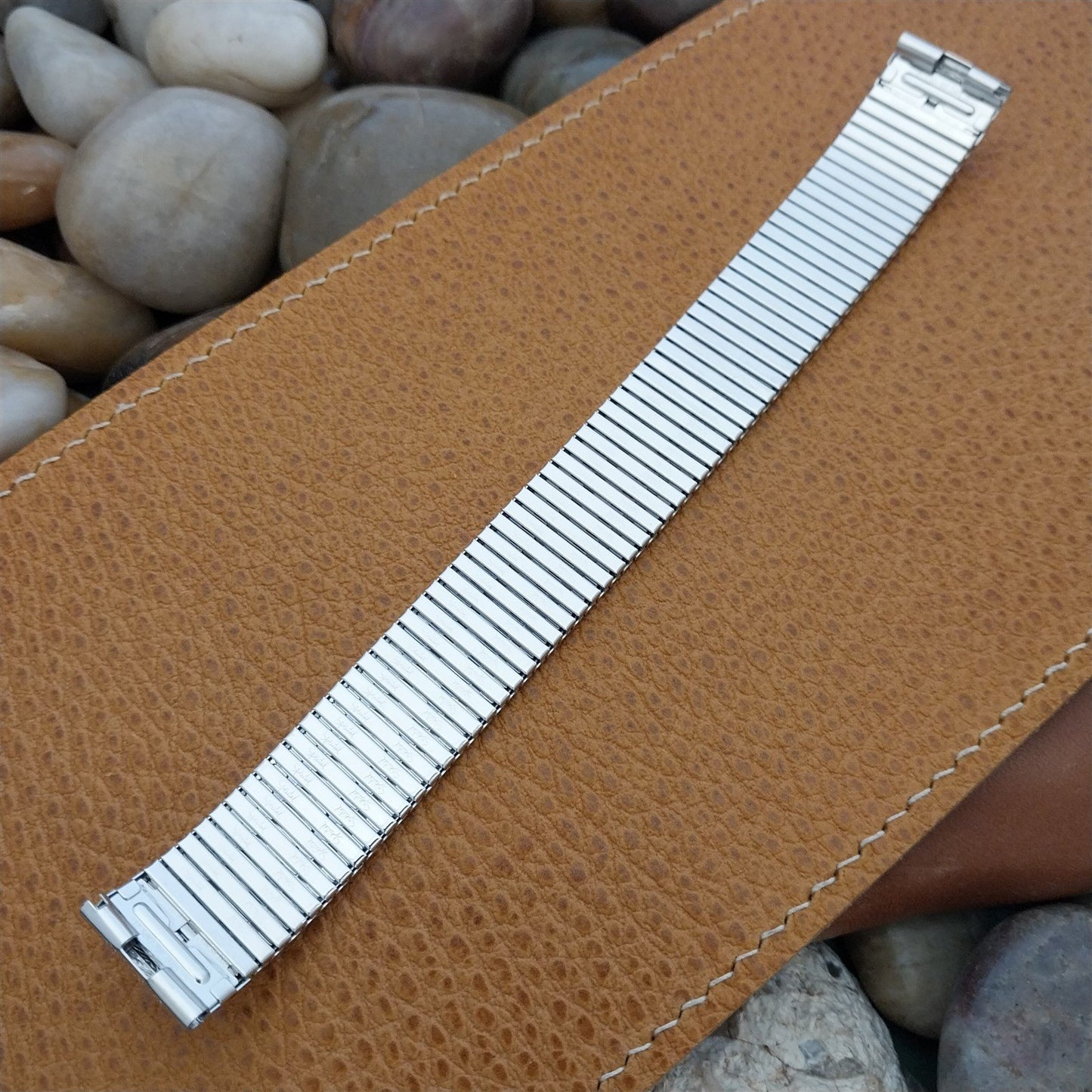 Speidel Thinline 17.2mm 10K White Gold-Filled nos Long Vintage Watch Band
