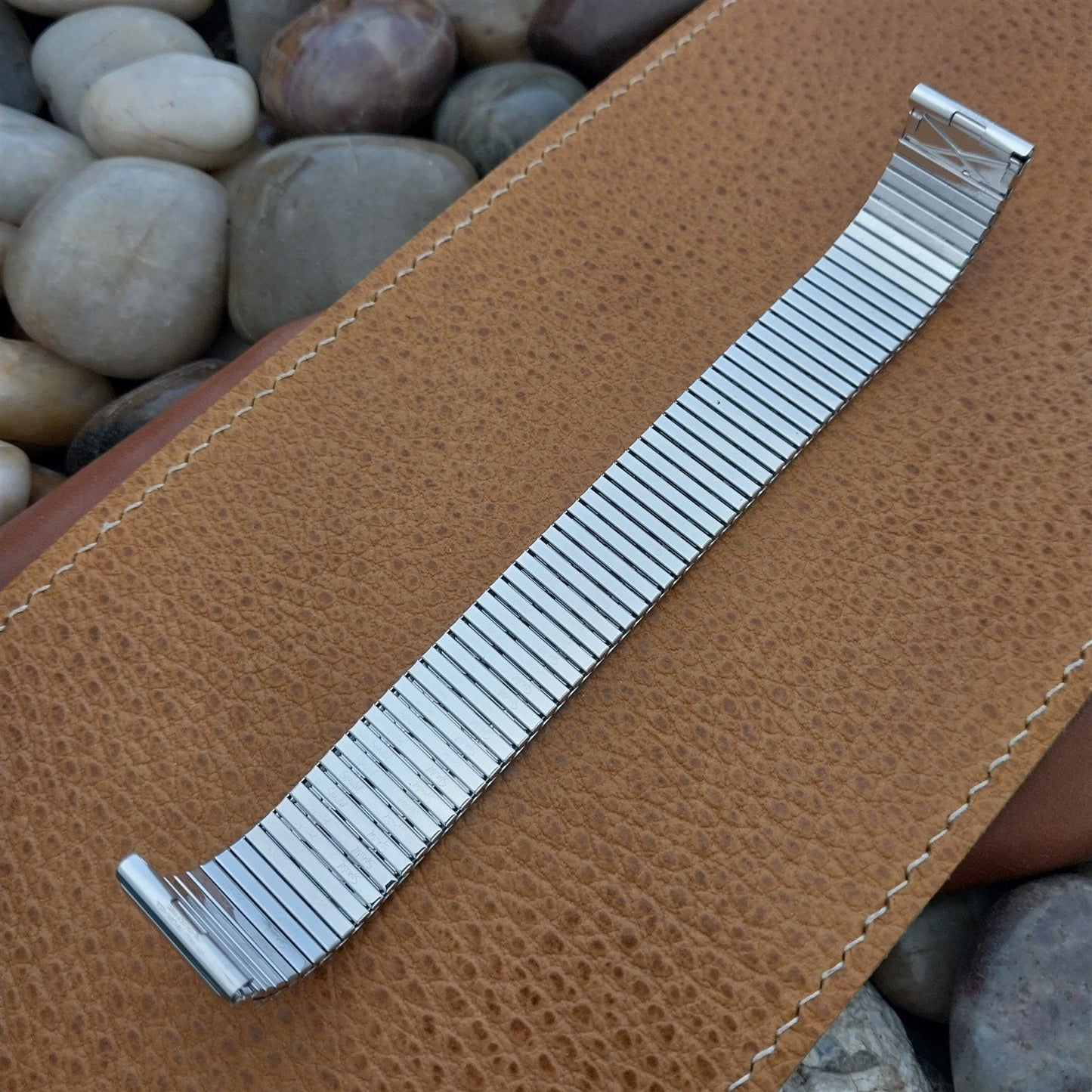 Long Speidel Thinline 17.2mm 10K White Gold-Filled nos Vintage Watch Band