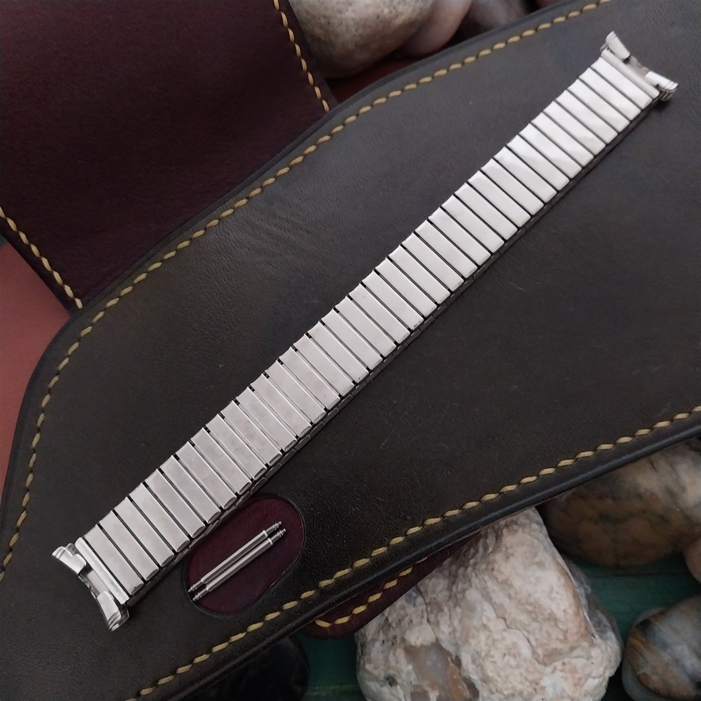 19mm 18mm Speidel Radial Stainless Steel Wide Classic Unused 1970s Watch Band