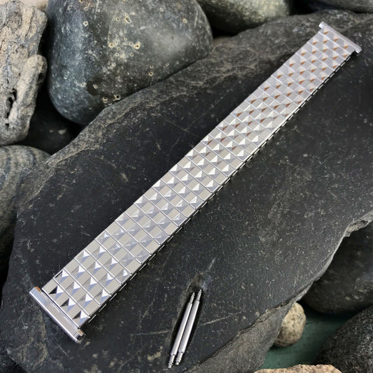 19mm 18mm 10k White Gold-Filled Speidel Patent Pending nos Vintage Watch Band