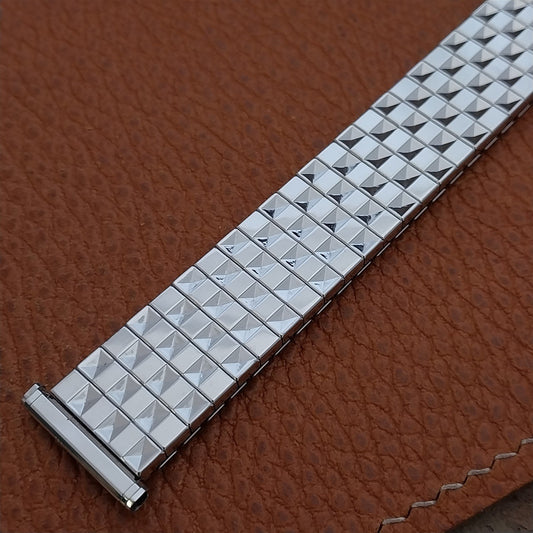 19mm 18mm 10k White Gold-Filled Speidel Patent Pending nos Vintage Watch Band