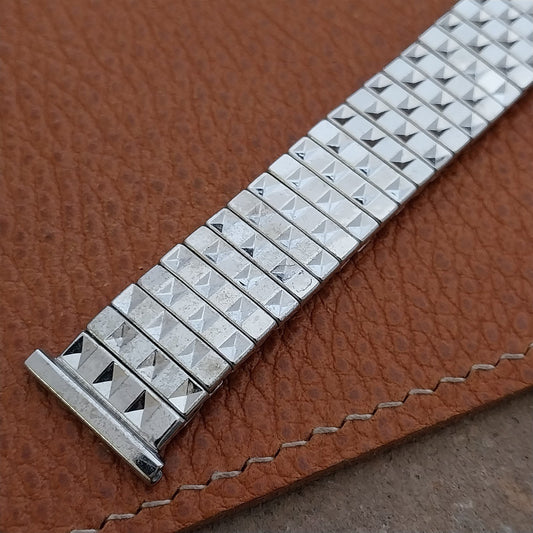 50s 10k White Gold-Filled Speidel nos Scissor Expansion Vintage Watch Band