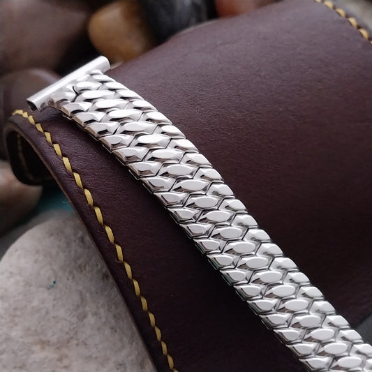 10k White Gold-Filled Speidel Golden Templar Unused mcm 1950s Vintage Watch Band