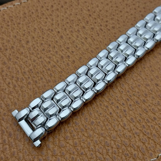 1950s Cobblestone Speidel Classic White Gold-Filled Unused Vintage Watch Band