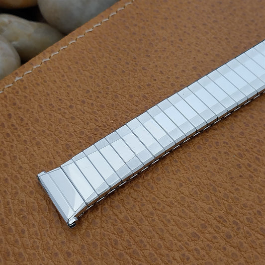 19mm 18mm 10k White Gold-Filled Speidel Depth Unused 1960s Vintage Watch Band