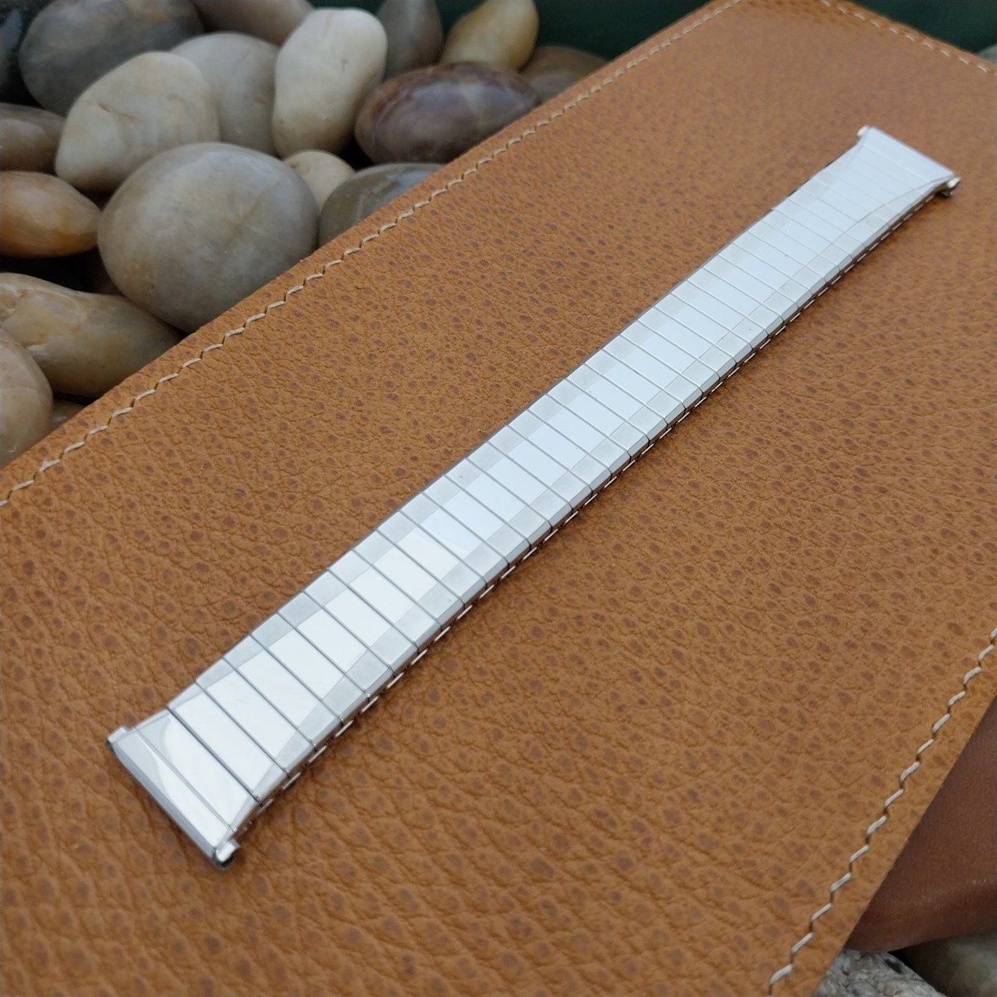 19mm 18mm 10k White Gold-Filled Speidel Depth Unused 1960s Vintage Watch Band