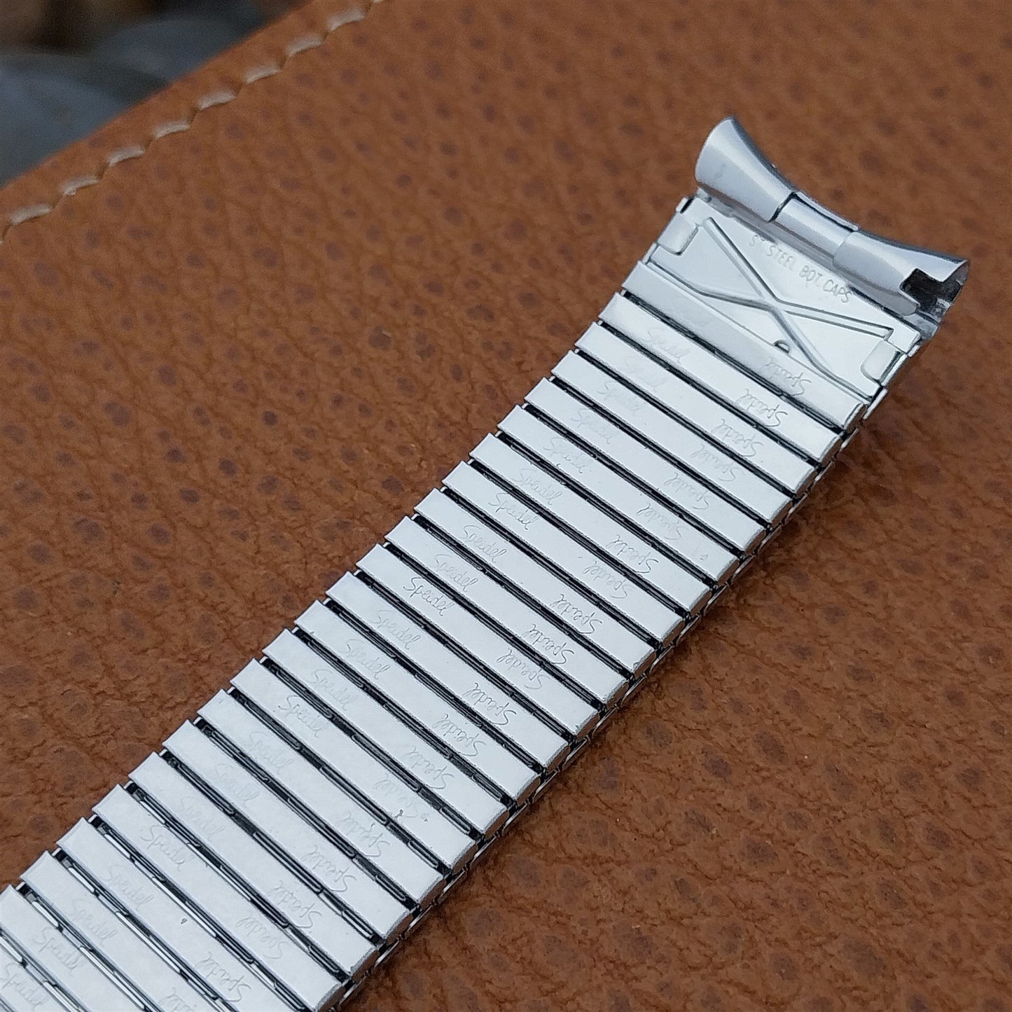 10K White Gold-Filled Speidel Thinline curved 17.2mm Vintage Watch Band