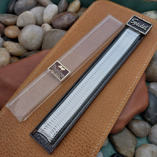 10K White Gold-Filled Speidel Thinline Long 17.2mm Vintage Watch Band