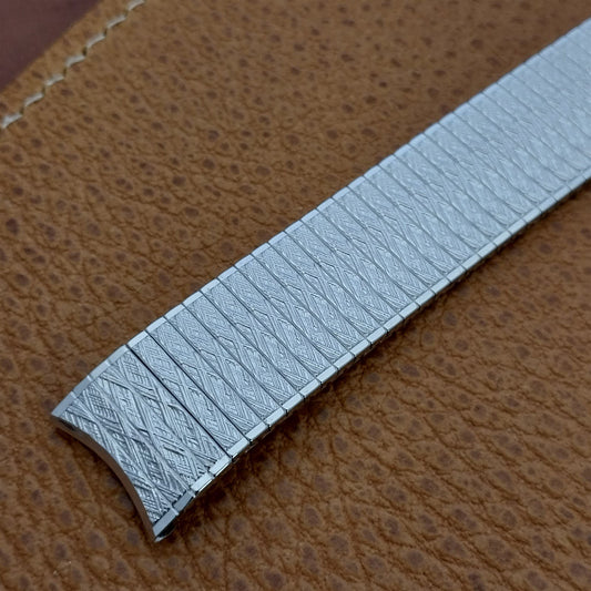 10K White Gold-Filled Speidel Curved Thinline 17.2mm Vintage Watch Band