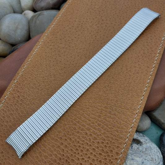 10K White Gold-Filled Speidel Long Thinline 17.2mm Vintage Watch Band