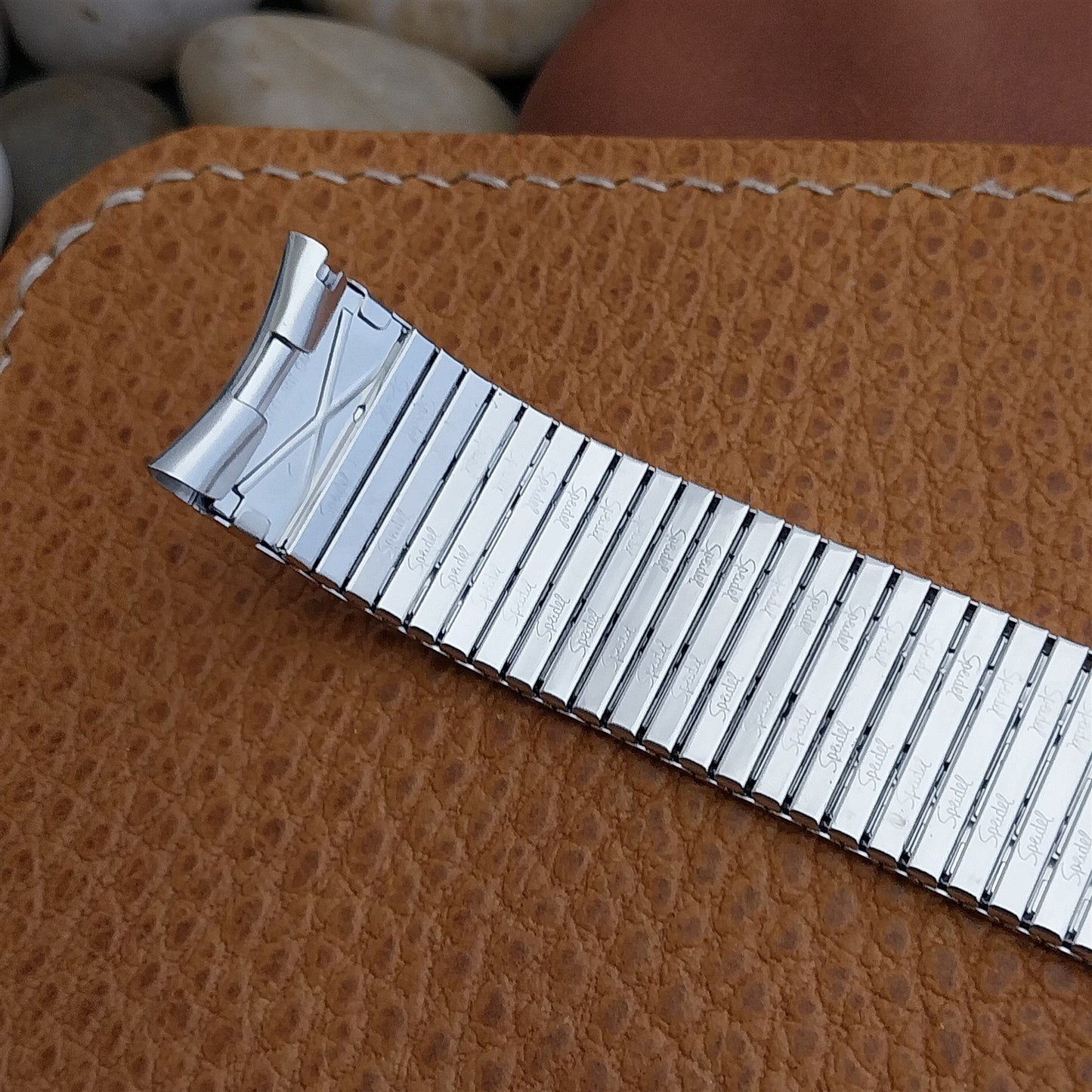 10K White Gold-Filled Speidel Long Thinline 17.2mm Vintage Watch Band