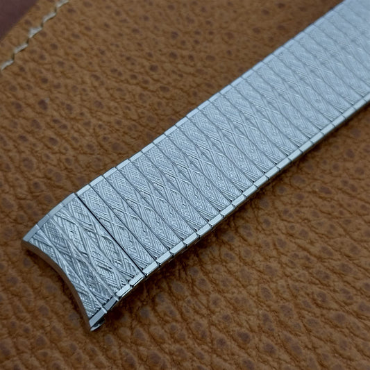 10K White Gold-Filled Speidel Long Thinline 17.2mm Vintage Watch Band